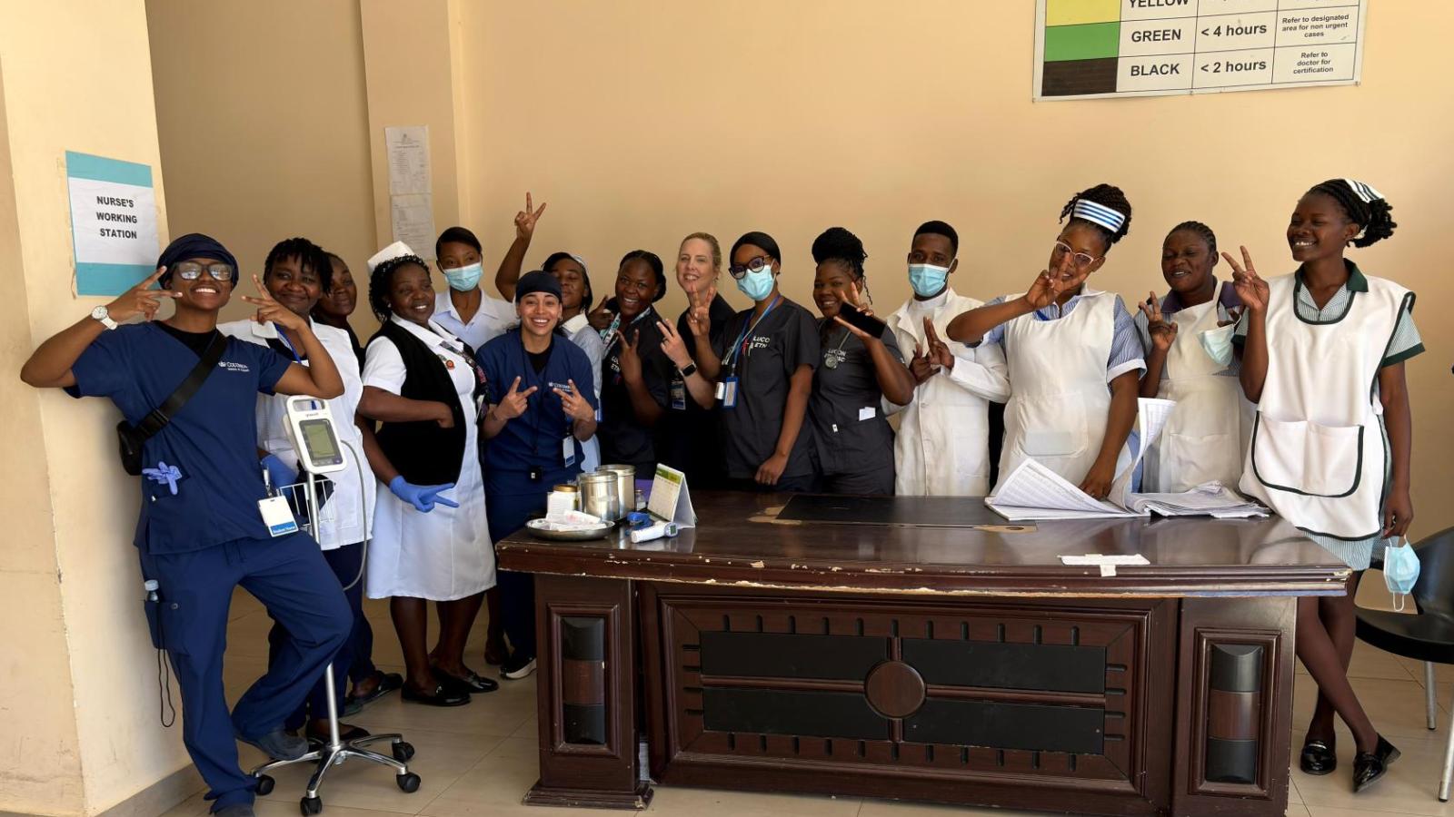 Global fellows in Zambia with fellow nurses at their clinical site
