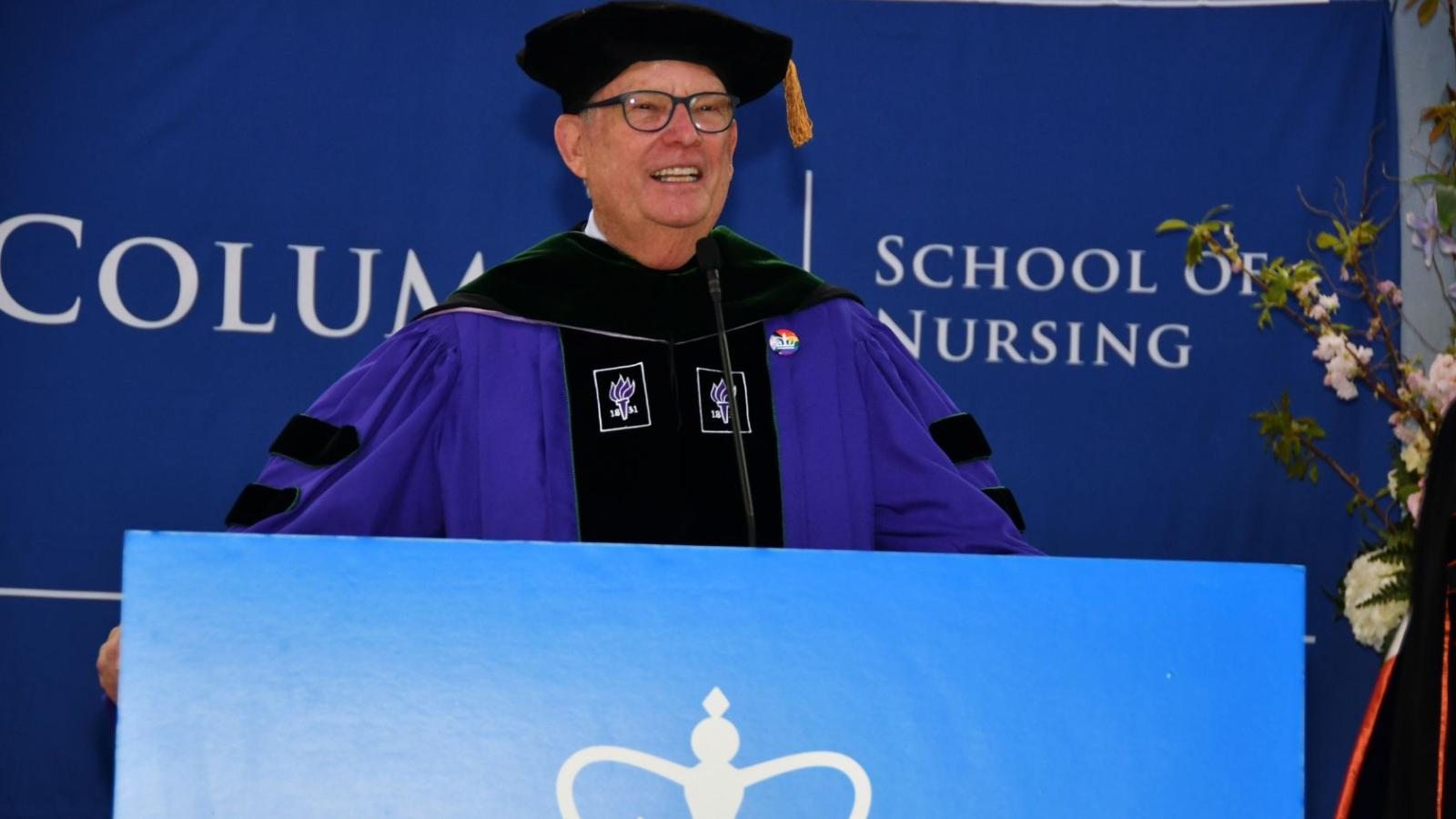 Richard Levin - The Arnold P. Gold Foundation - speaking at Graduation