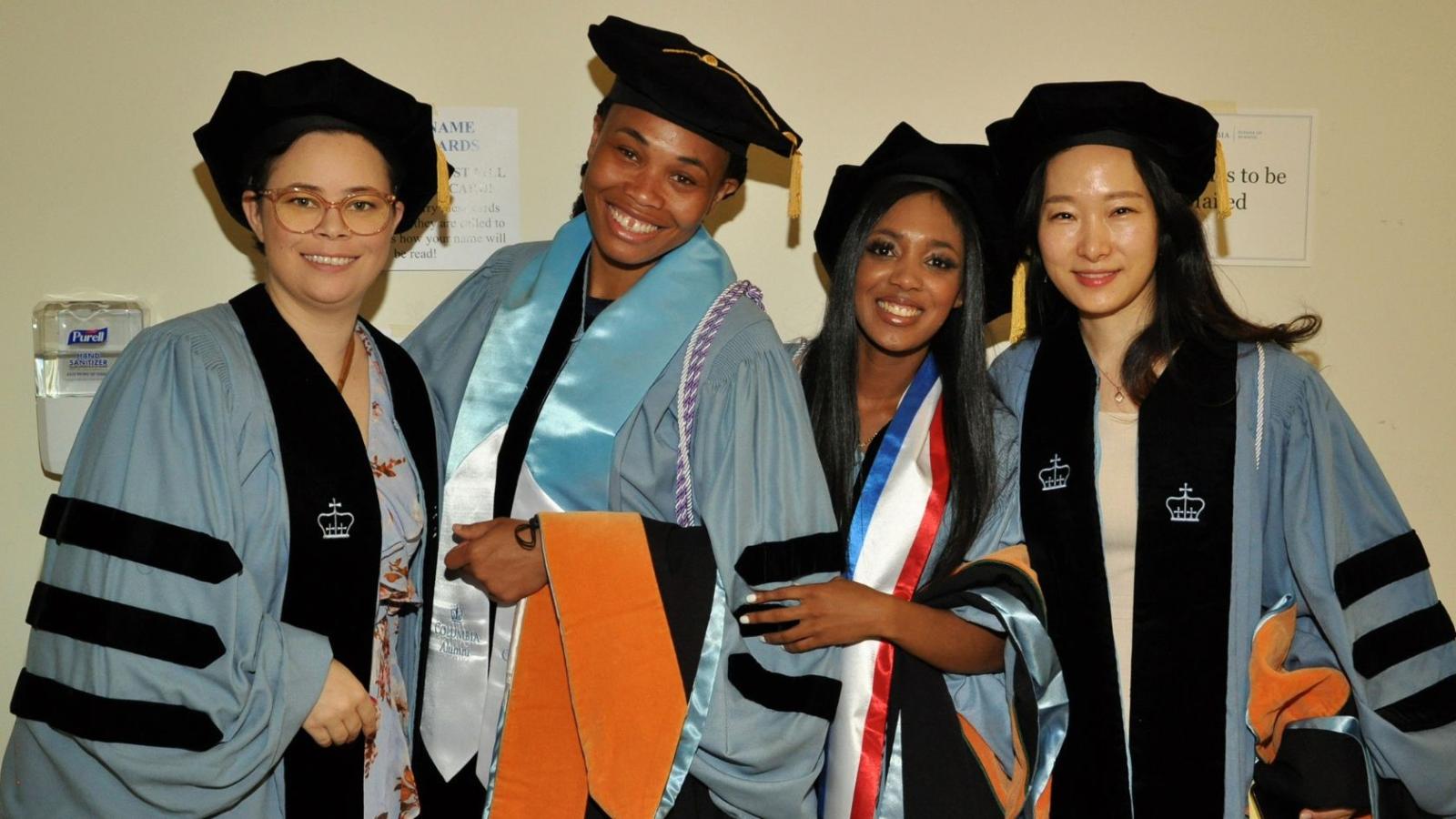 Students in regalia at graduation
