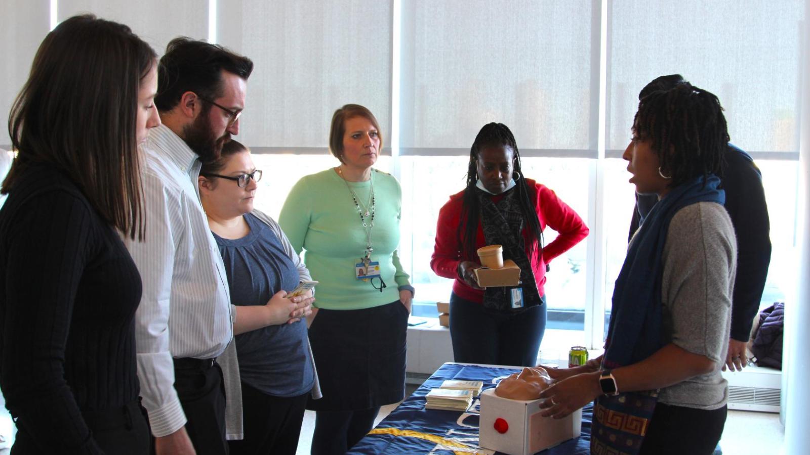 Attendees participating in Freedom House screening interactive demonstrations