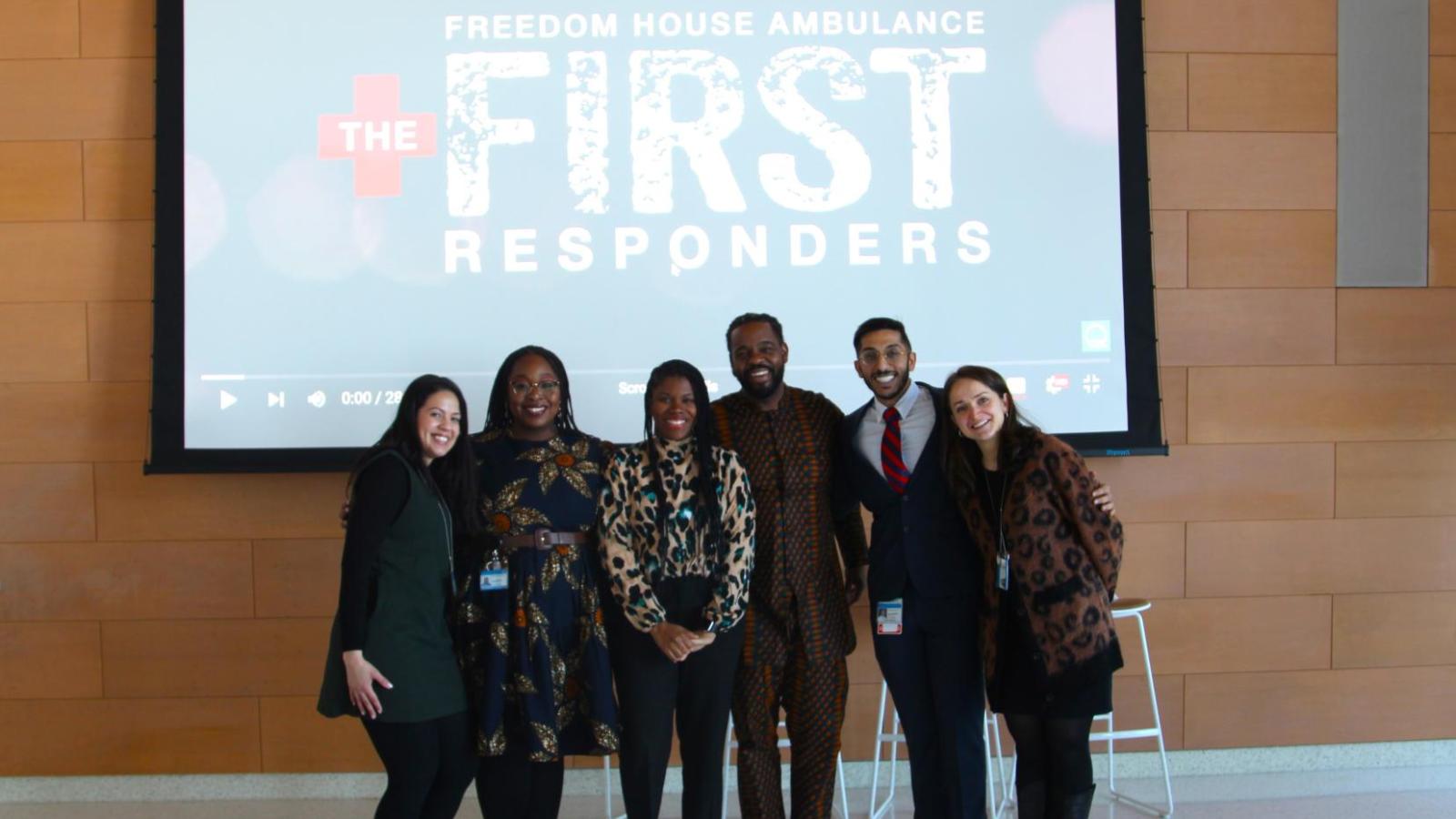 Speakers and organizers at Freedom House screening