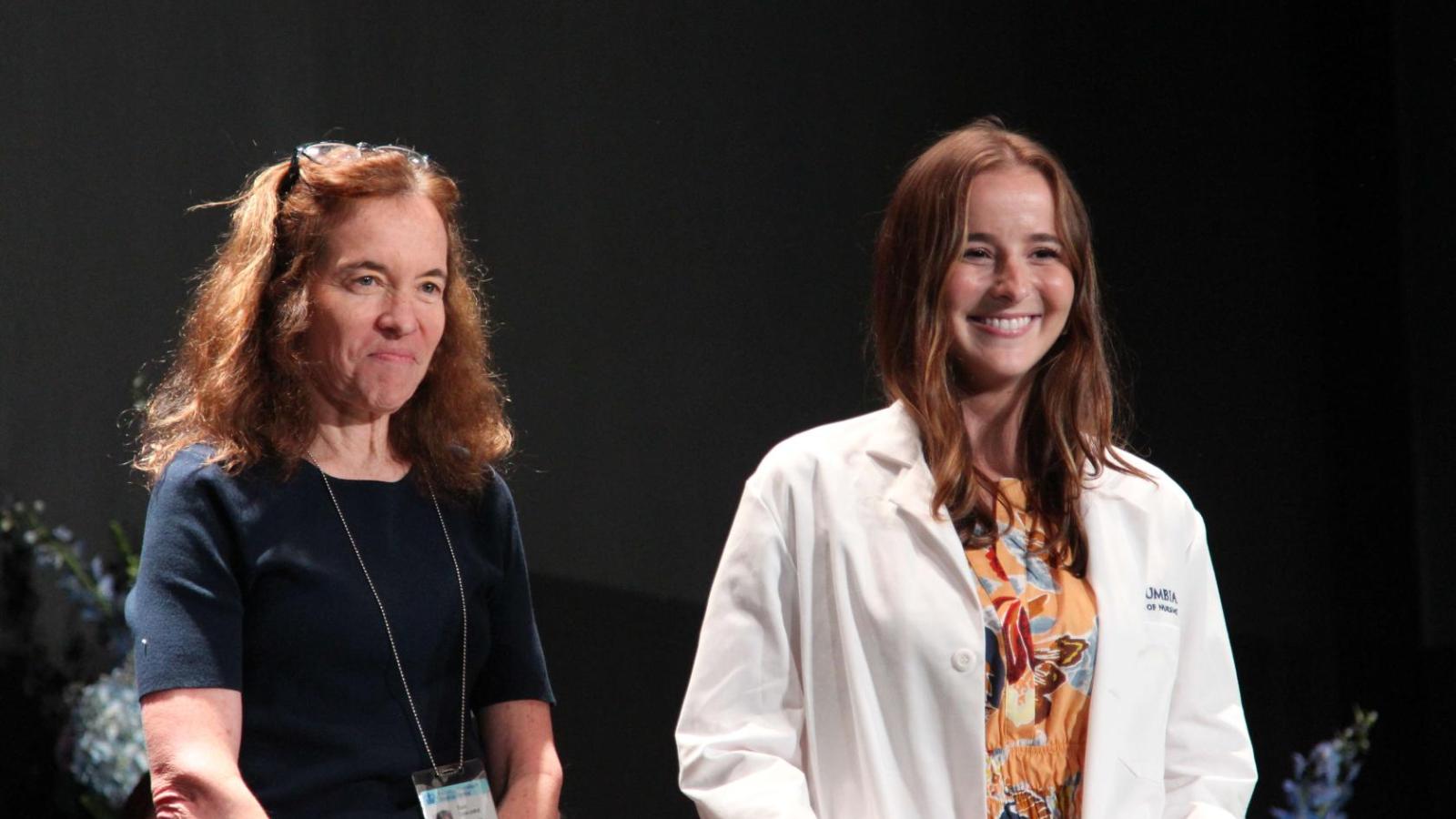 Student receiving their coat at White Coat Ceremony 2024