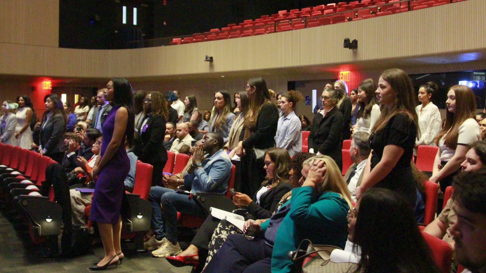 Crowd of inductees and their families