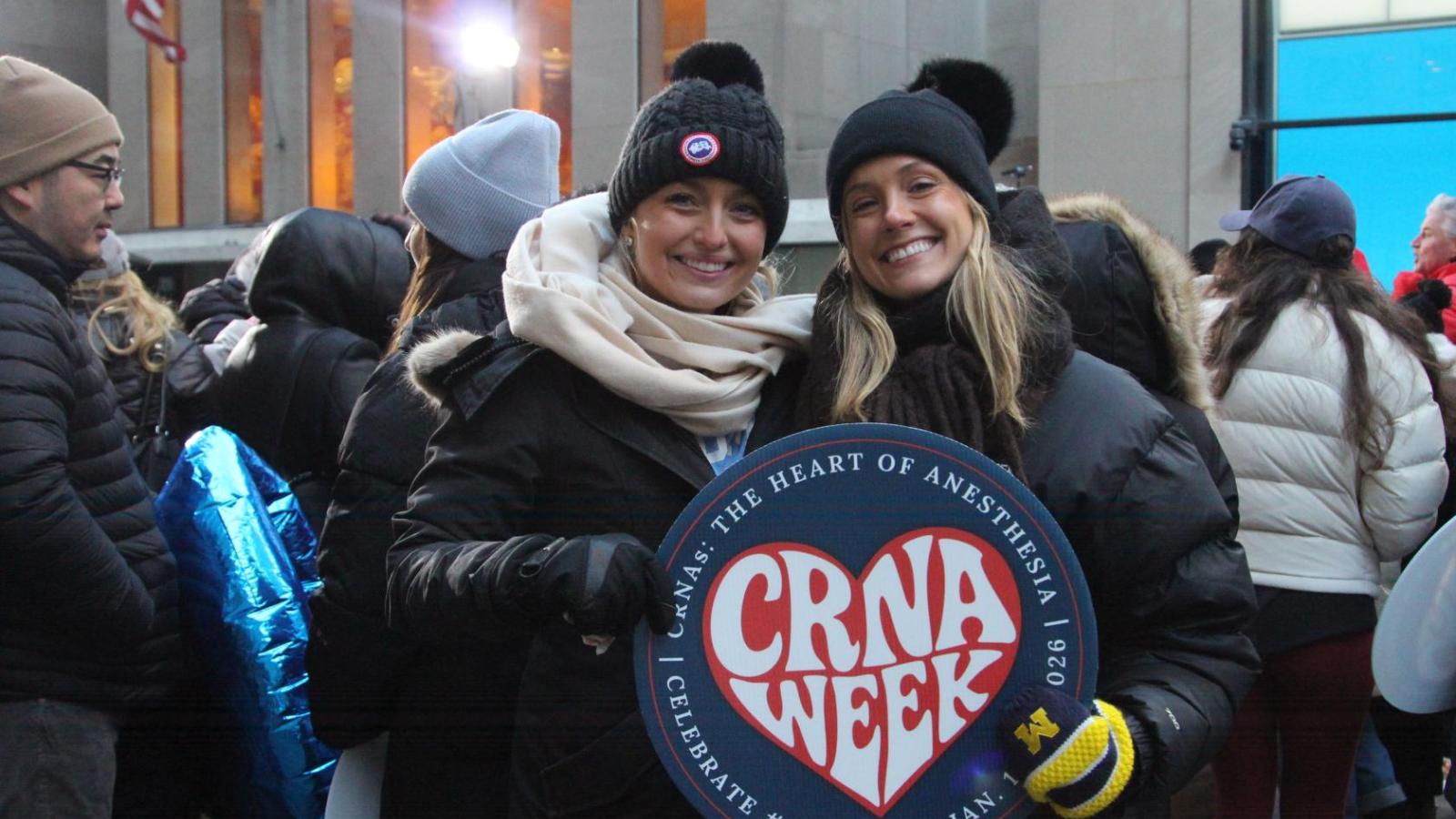 Two CRNA residents at Today Show for CRNA week