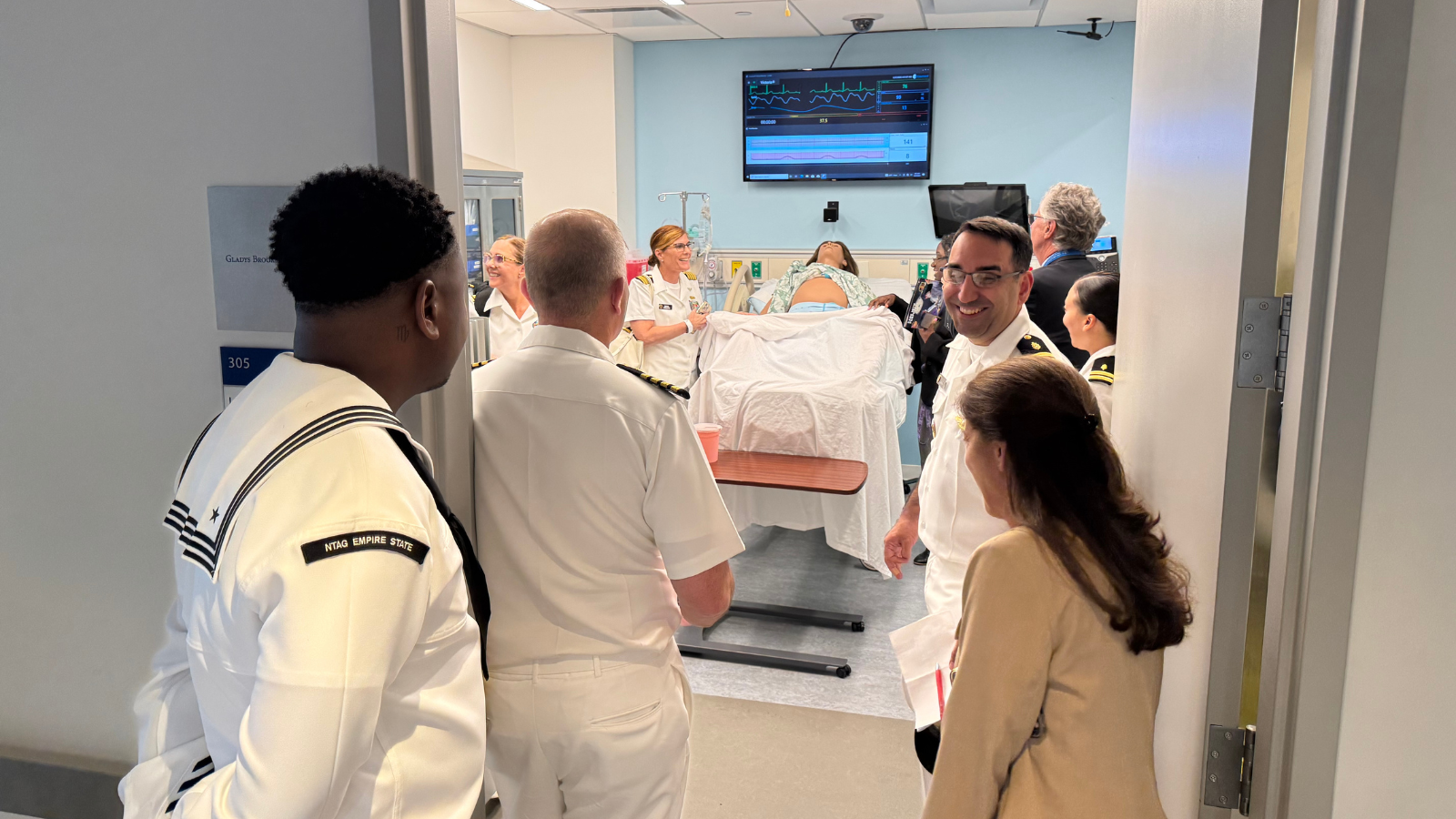Members of the Navy and Columbia Nursing faculty touring the Simulation Center