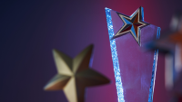 Artistic photo of stars and trophies