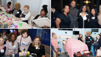 Collage of four group photos from the 2026 Columbia Nursing Alumni Reunion
