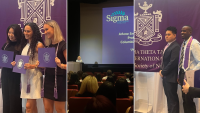 Collage of photos from the Sigma Induction Ceremony