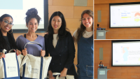 Collage of photos during student presentation