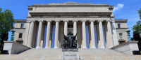 Columbia University alma statue and library.