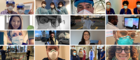 Collage of nurses on the COVID front lines.
