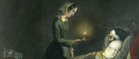 Illustration of Florence Nightingale with patient.