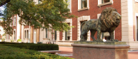 Lion statue at Columbia University