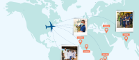 Global view of map with photos from clinical integration