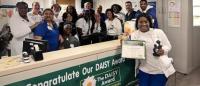 Columbia Nursing student receiving Daisy Award