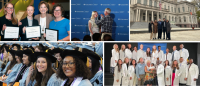 collage of photos featuring columbia nursing students