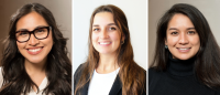 Three headshots of this year's NEF Scholars